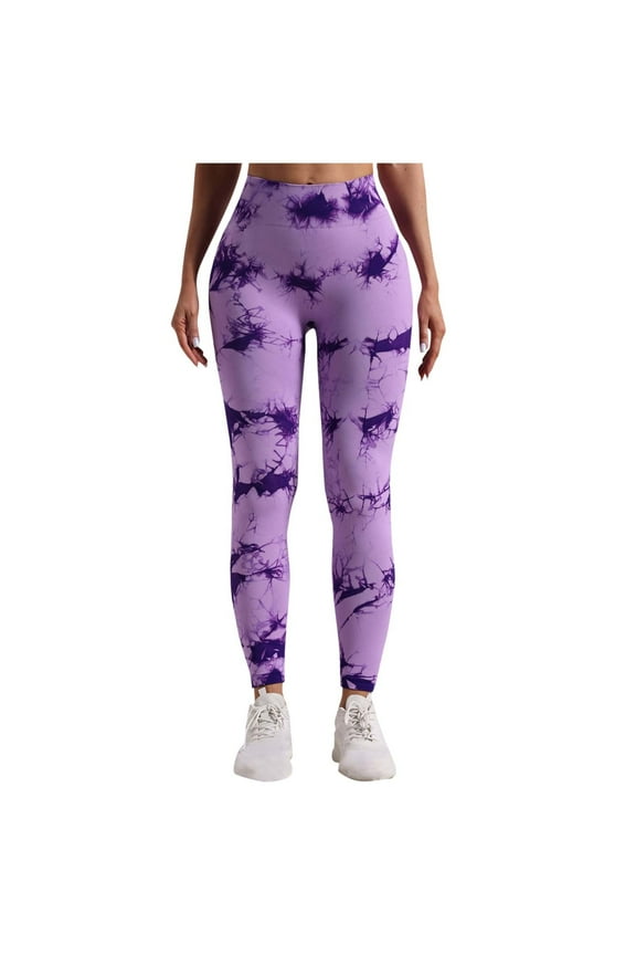 Women's Summer Crinkle Dye Yoga Leggings | High Waist Athletic Pants | Curve-Flattering Workout Wear with Non-Slip Comfort​