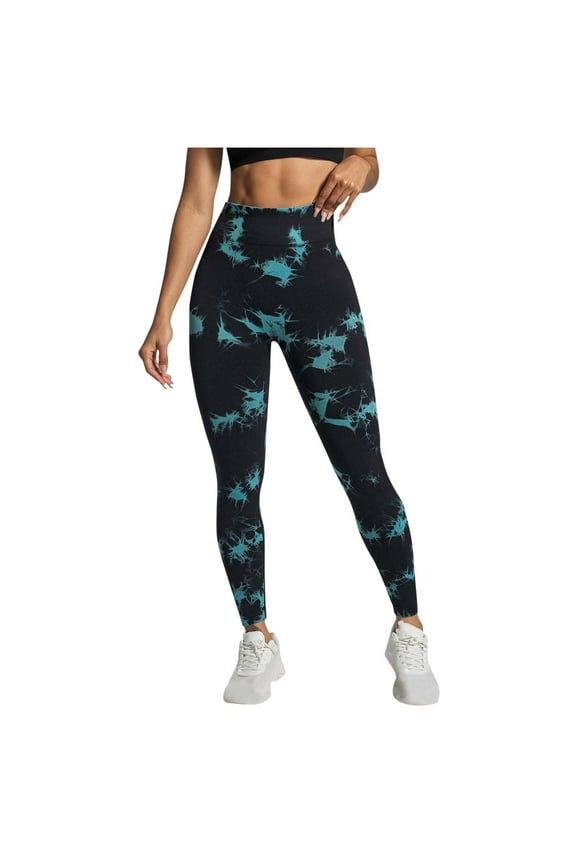 Women's Summer Crinkle Dye Yoga Leggings | High Waist Athletic Pants | Curve-Flattering Workout Wear with Non-Slip Comfort