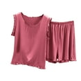 thumbnail image 1 of SwiftWear Women's Summer Modal Pajama Set– Soft Ruffled Trim Lightweight Loose Sleepwear & Lounge Set, Solid Color Breathable PJs for Cozy Home & Bedtime, 1 of 3
