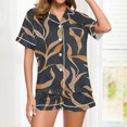 thumbnail image 1 of SwiftWear Women's Summer Vintage Print Button. Pajama Set 2 Piece- Retro Collar Short Sleeve Top & Shorts Cozy Loungewear, 1 of 6