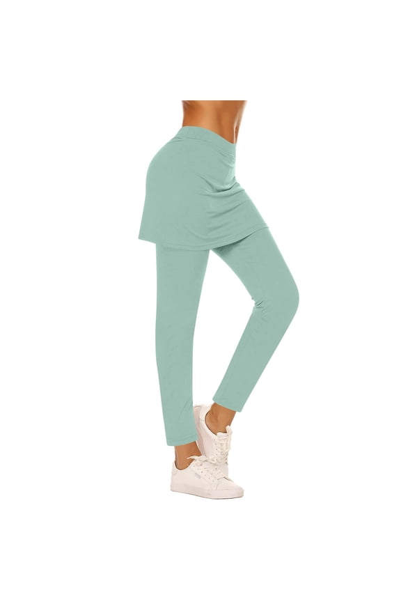 SwiftWear Women's Tennis Skirted Legging Yoga Running Skirt with Compression Leggings, Workout Skirt Pants with Tummy Control S-2XL