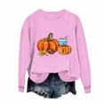 thumbnail image 1 of SwiftWear Women's Thanksgiving Print Crewneck Sweatshirt Fall Themed Pullover with Seasonal Design, Soft Casual Comfort Wear Pink, 1 of 3