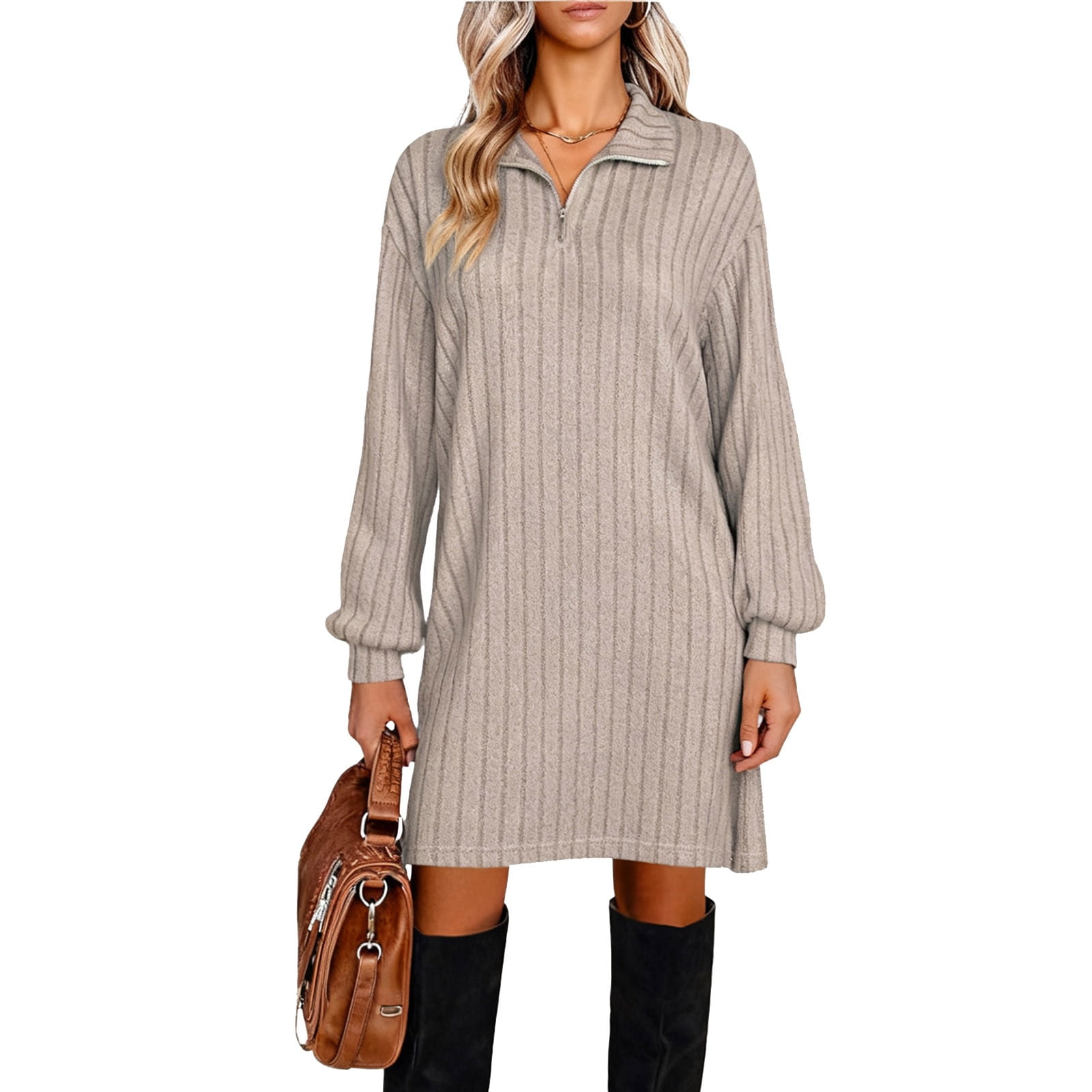 Fan Sleeve Sweater Dress