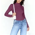 thumbnail image 1 of SwiftWear Women's Turtleneck Slim Fit Long Sleeve Shirts Fashion Plus Size Base Layer Thermal Underwear Tops Winter Fall Clothes, Wine, 1 of 8