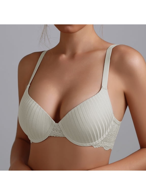 Women’s Underwire Lace Push Up Bra Everyday Elegance with Seamless Cups Comfortable Support Molded T-Shirt Bra