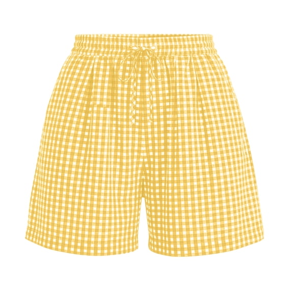 SwiftWear Women's Y2K Plaid Lounge Shorts Casual Cute Pajama Shorts with Drawstring Waist & Side Pockets Soft Cotton Blend Sleepwear