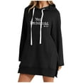 thumbnail image 1 of SwiftWear Women's "Yes I'm Still Cold " Print Long Hoodie Oversized Pullover Sweatshirt with Drawstring Hood, Soft Fleece Lined Casual Tops Black, 1 of 4
