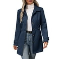 thumbnail image 1 of SwiftWear Womens Elegant Single Breasted Trench Coat Mid-Thigh Winter Jacket Work Office Pocketed Outwear for Fall and Spring, 1 of 9