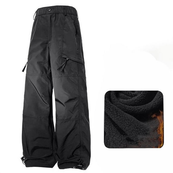SwiftWear Womens & Mens Fleece-Lined Windproof Waterproof Cargo Pants Plus Size Outdoor Straight Leg Work Trousers with Multiple Pockets, Comfortable Hiking Travel Camping Pants S-4XL