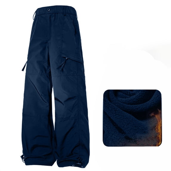 SwiftWear Womens & Mens Fleece-Lined Windproof Waterproof Cargo Pants Plus Size Outdoor Straight Leg Work Trousers with Multiple Pockets, Comfortable Hiking Travel Camping Pants S-4XL