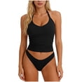 thumbnail image 1 of SwiftWear Womens Padded Ribbed Tank Tops V Neck Yoga Gym Workout Crop Camisole Soft Stretch Casual Summer Sleeveless Tops, 1 of 6