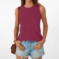 thumbnail image 1 of SwiftWear Womens Ribbed High Neck Tank Top Soft Knit Sleeveless Cami Slim Fit Stretch Basic Top for Everyday Layering, 1 of 8