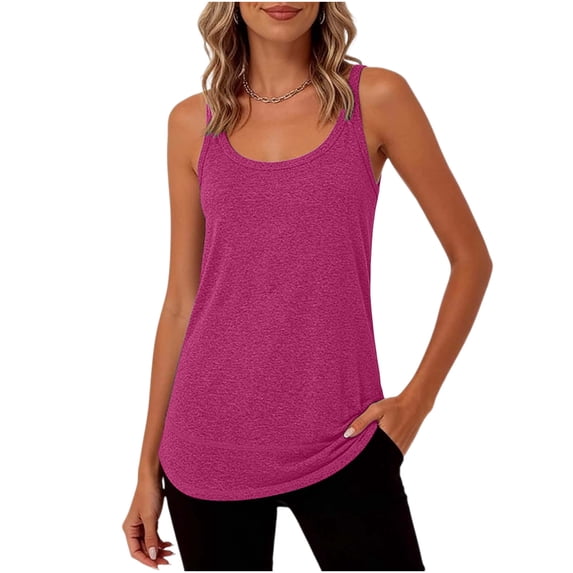 SwiftWear Workout Tank Tops for Women Scoop Neck Spaghetti Strap Backless Cami Summer Loose Fit Sleeveless Shirts for Gym Yoga & Casual Sports Wear