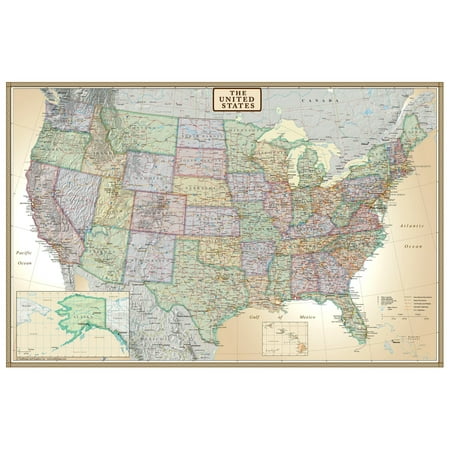 Swiftmaps USA Executive Antique-Tones Wall Map 24" x 36" Poster