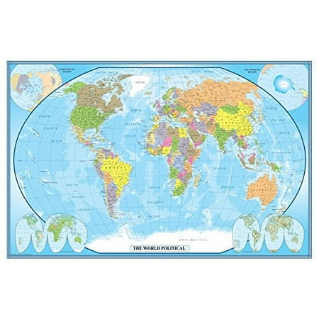 Swiftmaps World Classic 24” x 36” Poster, High Quality