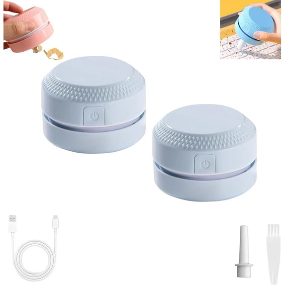 Swiftvac - Smart Vacuum Cleaner, Swiftvac Robot Vacuum 3 in 1, Mini Handheld Vacuums Cleaner, 360° Rotating Suction, Larger Storage, Silent & Efficient Cleaning for Home, Office, Car (2 Pcs Blue)