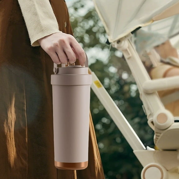 Swiftyle 1-3 PC 750ml Ceramic-Lined Double-Drink Travel Mug, Insulated Cup with Straw White/Pink/Black/Beige/Coffee/Silver, Portable Handle, Wide Mouth