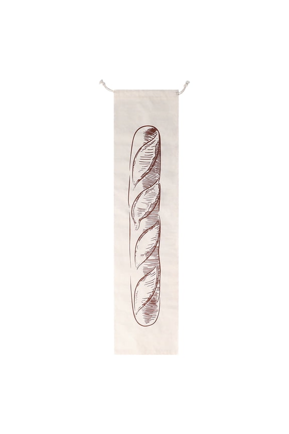 1-3 PC Linen Reusable Bread Bag for French Sticks, Buns, Cookies, Sandwiches, Picnics, Kitchen Storage (Natural/White)