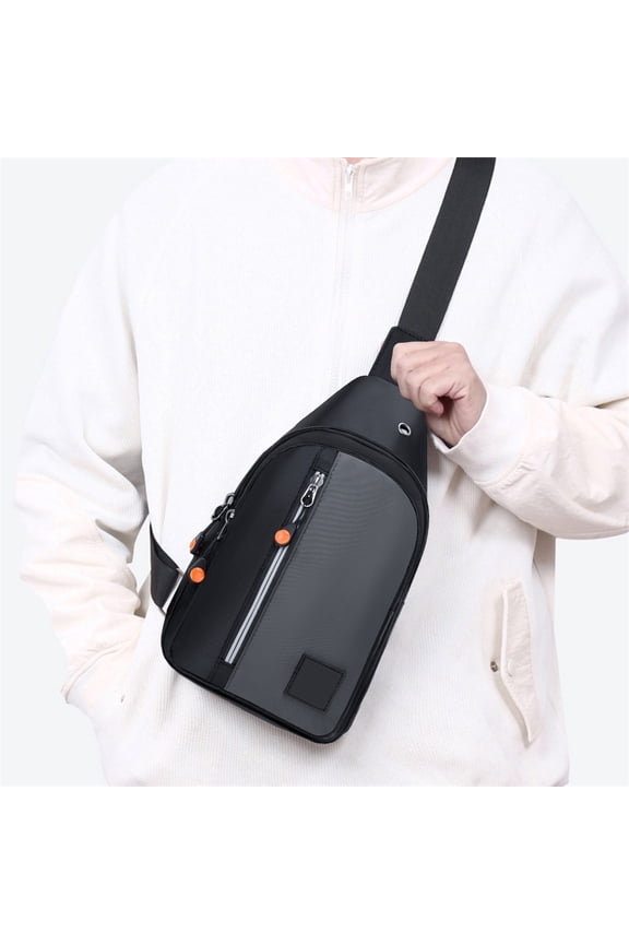 1-3 PC Oxford Cloth Sling Bag Water-Resistant, Earphone Hole for Outdoor Activities, Travel, Daily Use (Gray/Black/Green/Blue)