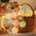 thumbnail image 1 of Swiftyle 1-3 Sets 3cm Cotton Gift Ball LED String, Colorful Holiday Light 1.5m/2m/3m Option Indoor/Outdoor Party/Garden Decor Battery-P owered, 1 of 7