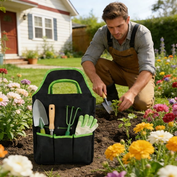 Swiftyle 1 Pcs Gardening Tool Kit Storage Bag Multi Pocket Tote for Outdoor Organizing Portable Garden Accessories Holder