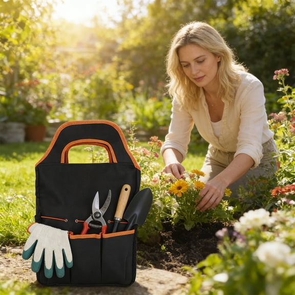 Swiftyle 1 Pcs Gardening Tool Kit Storage Bag Multi Pocket Tote for Outdoor Organizing Portable Garden Accessories Holder
