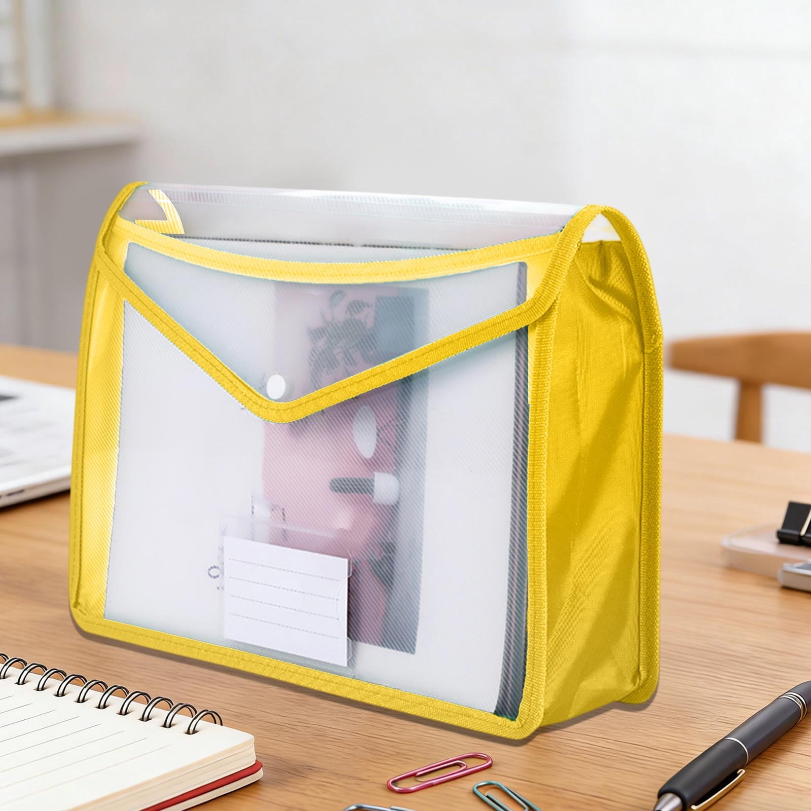Snap Closure File Swiftyle 1 Pcs Reinforced Edge Clear Plastic Document Pouch Waterproof ...