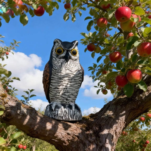 Swiftyle 2 Pcs Simulated Owl Decoy Realistic Scarecrow for Garden Pest Control Outdoor Yard Decor Deterrent for Birds and Rodents