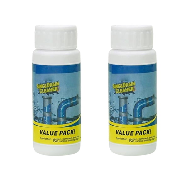 Swiftyle 2 Pcs Sink Drain Cleaner Powder Fast Acting Pipe Deodorant Septic Safe Clog Remover for Kitchen Bathroom