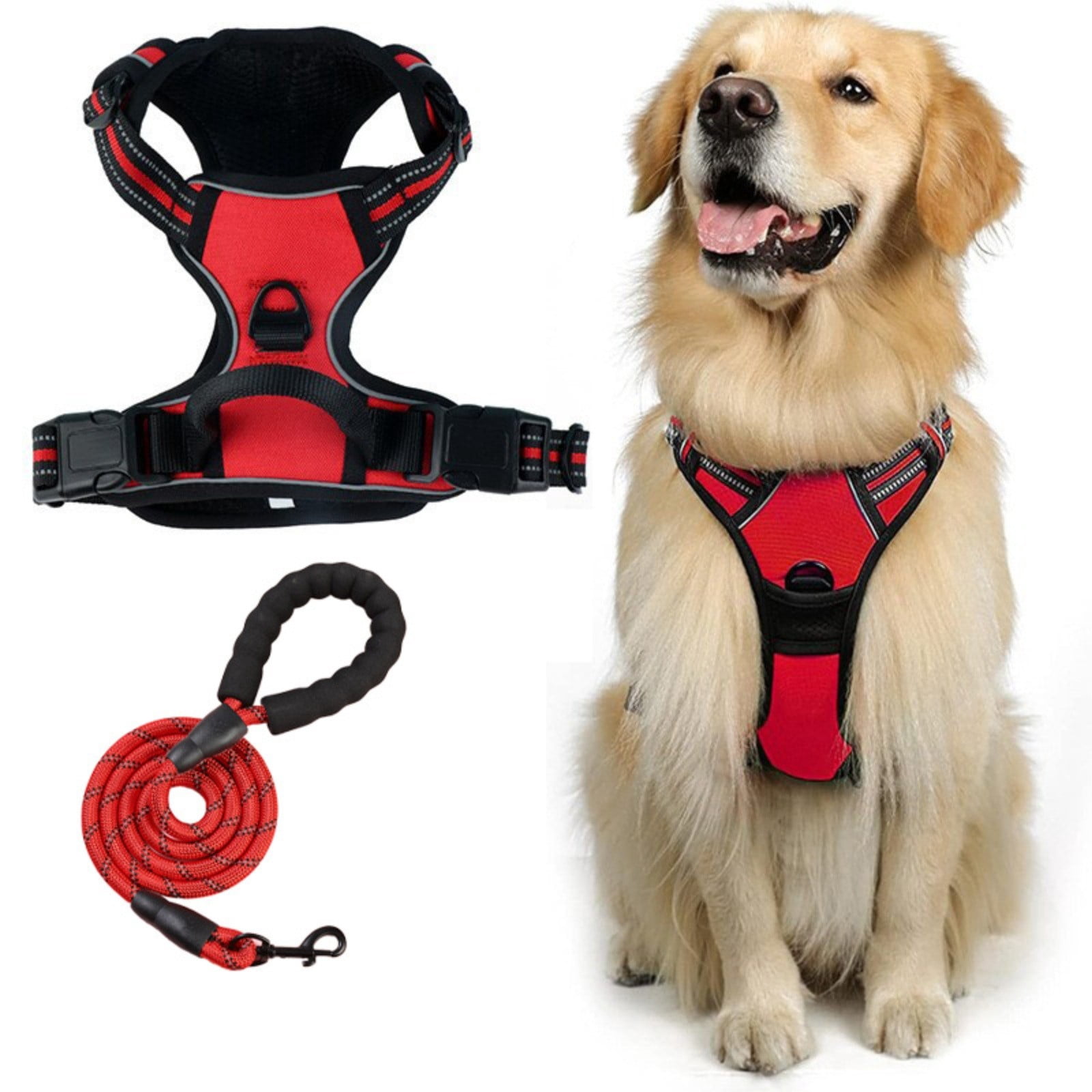 Swiftyle 3 Pcs Fellstern No Pull Dog Harness for Training, Reflective Pet Walking Gear, Escape Proof Front Clip Design for Medium Large Dogs(L)