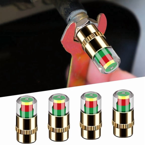 Swiftyle 4 Pcs Tire Pressure Monitor Valves Universal Fit Sensor Caps TPMS Replacement for Car Truck SUV Automotive Maintenance Accessories
