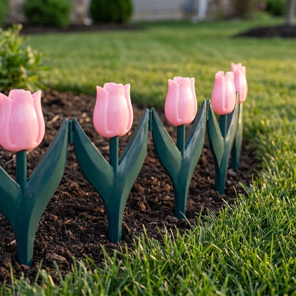 Swiftyle 6 Pcs Plastic Garden Edging Fence Flower Bed Border For Pathways Yard And Landscaping