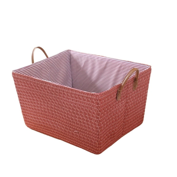 Swiftyle Foldable Fabric Laundry Basket, Dirty Clothes Hamper with Sisal Rope Handle for Dorms Bathroom Bedroom