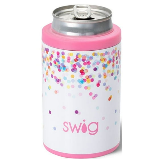 Swig Life 12oz Can + Bottle Cooler | Insulated Stainless Steel Beverage Cooler | Confetti