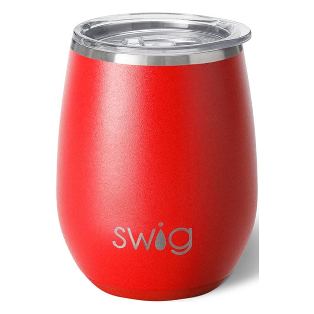 Swig Life 14oz Stemless Wine Cup | Insulated Stainless Steel Wine Tumbler |  Red