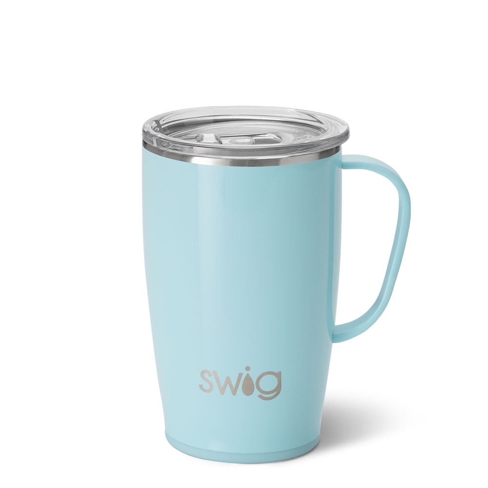 Swig Life 18oz Travel Mug | Insulated Stainless Steel Tumbler with Handle | Aquamarine