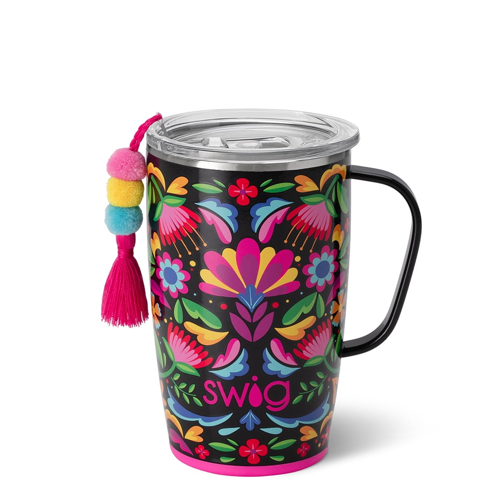 New with tag, Swig Life Indigo Isles 18 oz Travel Mug, with handle