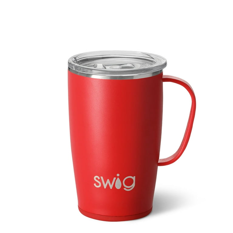 Swig Life 18oz Travel Mug | Insulated Stainless Steel Tumbler with Handle |  Red