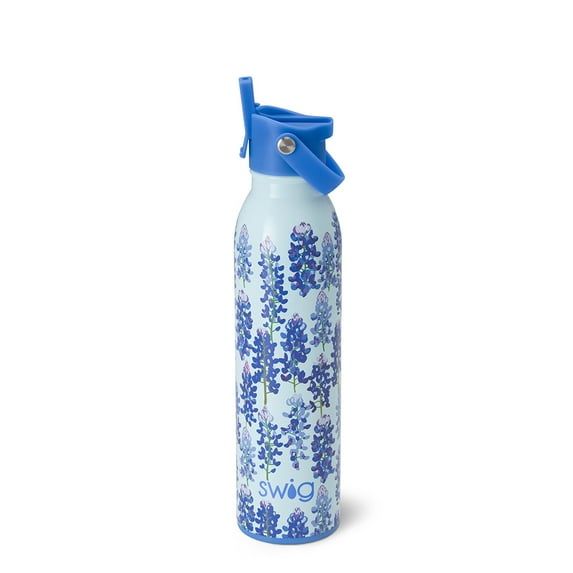 Swig Life 20oz Flip + Sip Bottle | Insulated Stainless Steel Water Bottle with Straw | Bluebonnet