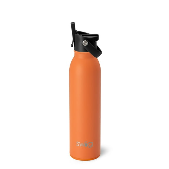 Swig Life 20oz Flip + Sip Bottle | Insulated Stainless Steel Water Bottle with Straw | Orange