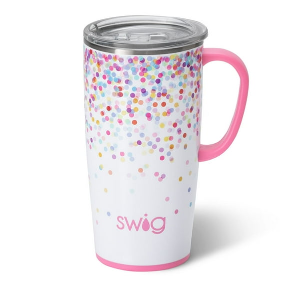 Swig Life 22oz Travel Mug | Insulated Stainless Steel Tumbler with Handle | Confetti