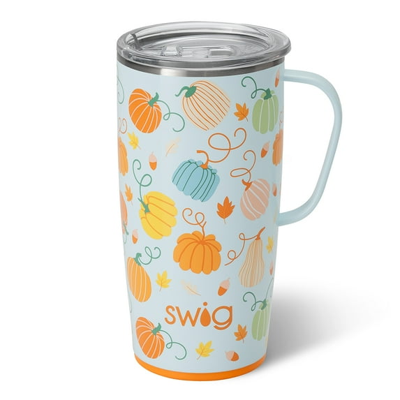 Swig Life 22oz Travel Mug | Insulated Stainless Steel Tumbler with Handle | Pumpkin Spice