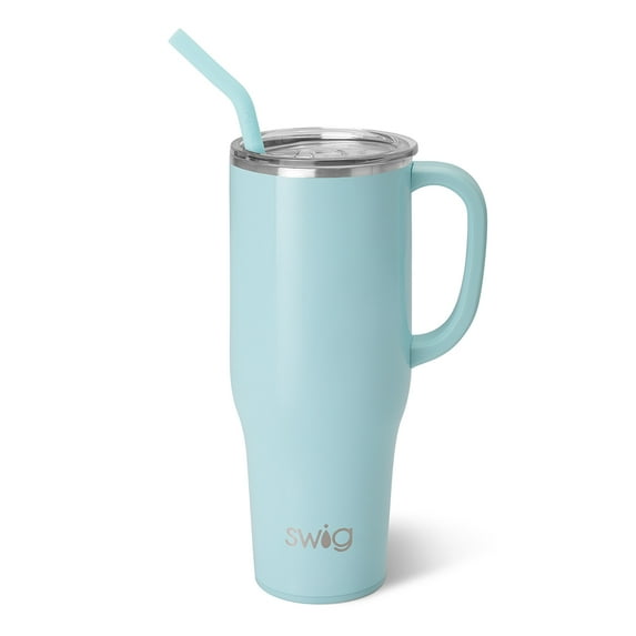 Swig Life 40oz Mega Mug | Insulated Stainless Steel Tumbler with Handle | Aquamarine