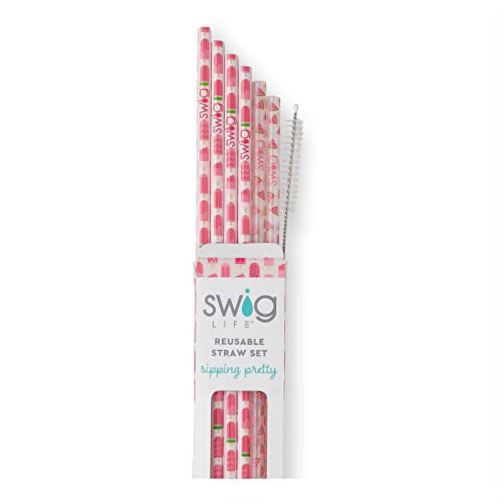 Swig Reusable 3 Pc Straw Packs (2 straws 1 brush) – Saltwater and