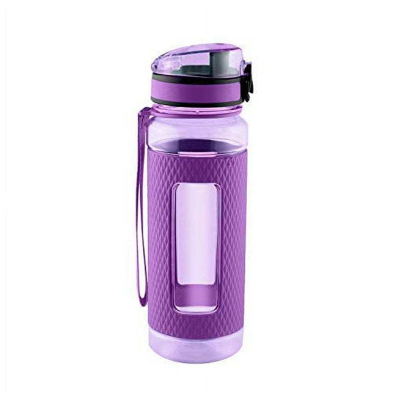 Swig Savvy Sports Water Bottle with Silicone Sleeve, Plastic Water Bottles,  Workout Water Bottle for Fitness, Simple Modern Water Bottle, Daily  Hydration Water Bottles, 25 Oz (Purple) 