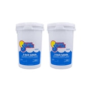 In The Swim 3 Inch Stabilized Chlorine Tablets for Sanitizing Swimming Pools - Individually Wrapped, Slow Dissolving - 90% Available Chlorine - Tri-Chlor - 50 Pounds - 2 Pack