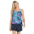 thumbnail image 1 of Swim 365 Women's Plus Size 2-Piece Blouson Swim Set, 1 of 6
