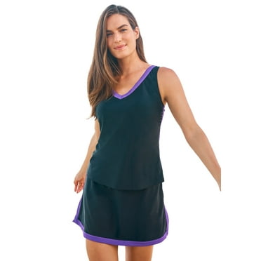 Swim 365 Women's Plus Size 2-Piece Swim Skirtini Set