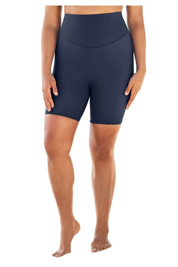 Swim 365 Women's Plus Size 360° Powermesh Swim Boy Short With Tummy Control
