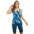 thumbnail image 1 of Swimsuits for All Women's Plus Size Blouson Tankini Top With Adjustable Straps, 1 of 6